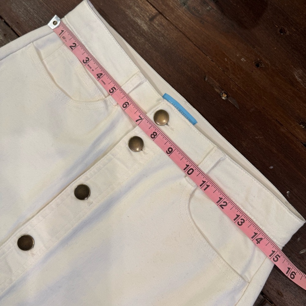 Draper James White Denim Button-Front A-Line Midi Skirt - Picture 3 of 7